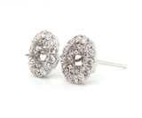 New Gabriel & Co. 1.01ctw Diamond Double Halo Semi Mount Stud Earrings in 14K