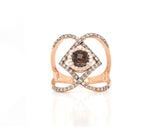 Le Vian 0.75ct Smokey Quartz and 0.55ctw Diamond Ring in 14K