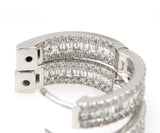 New 1.89ctw Baguette and Round Diamond Inside Out Hoop Earrings in 14K