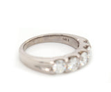 New 1.37ctw Round Diamond Shared Prong Five Stone Band Ring in 14K