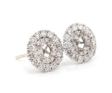 New Gabriel & Co. 1.01ctw Diamond Double Halo Semi Mount Stud Earrings in 14K