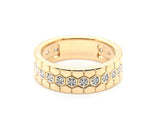 New Gabriel & Co. 0.24ctw Diamond Hexagon Pattern Ring in 14K