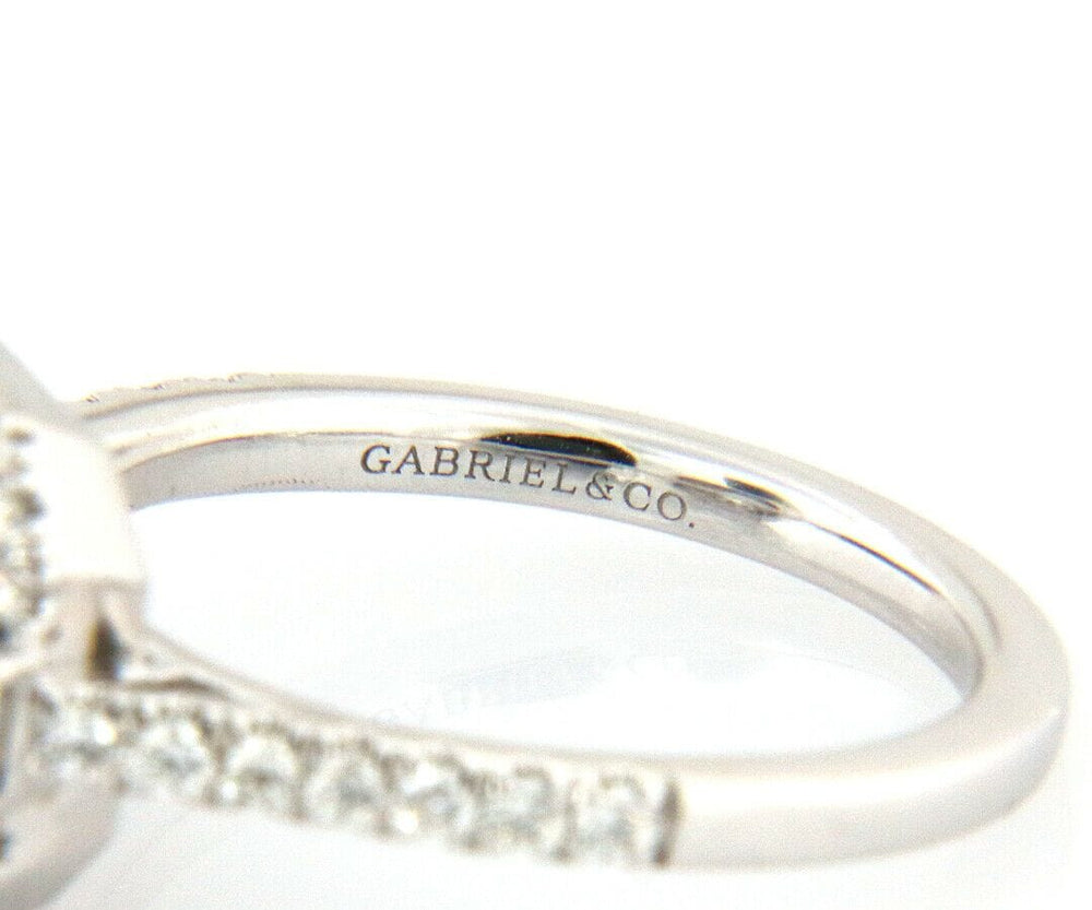 New Gabriel & Co. 0.60ctw Cushion Double Frame Semi Mount Ring in 14K