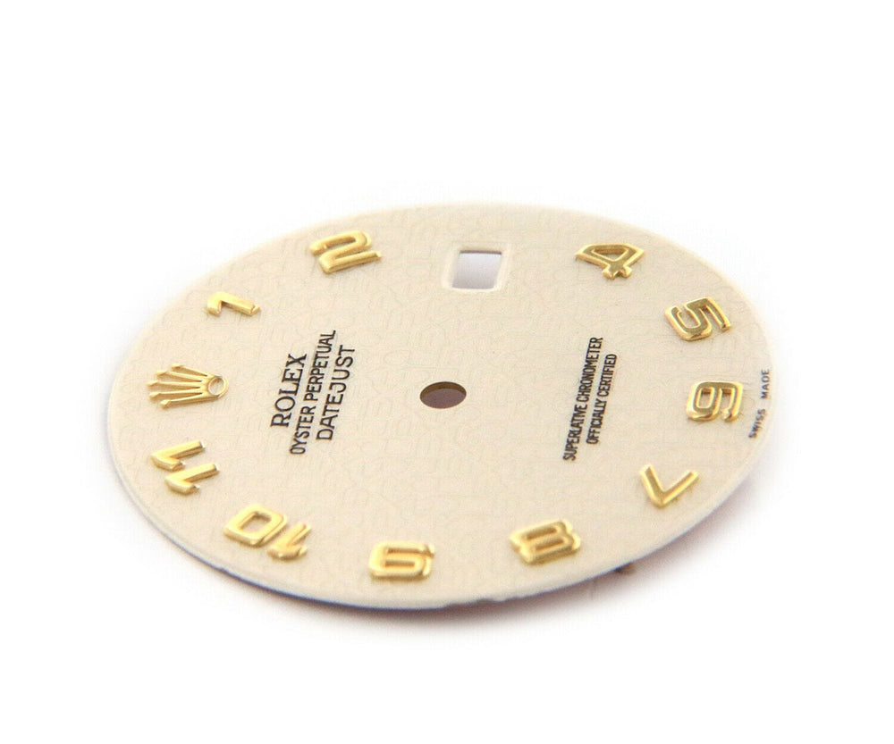 Original Rolex Datejust White Cream Jubilee Dial, Fits 36mm