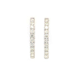 New 4.05ctw Round Diamond Inside Out Hoop Earrings in 14K