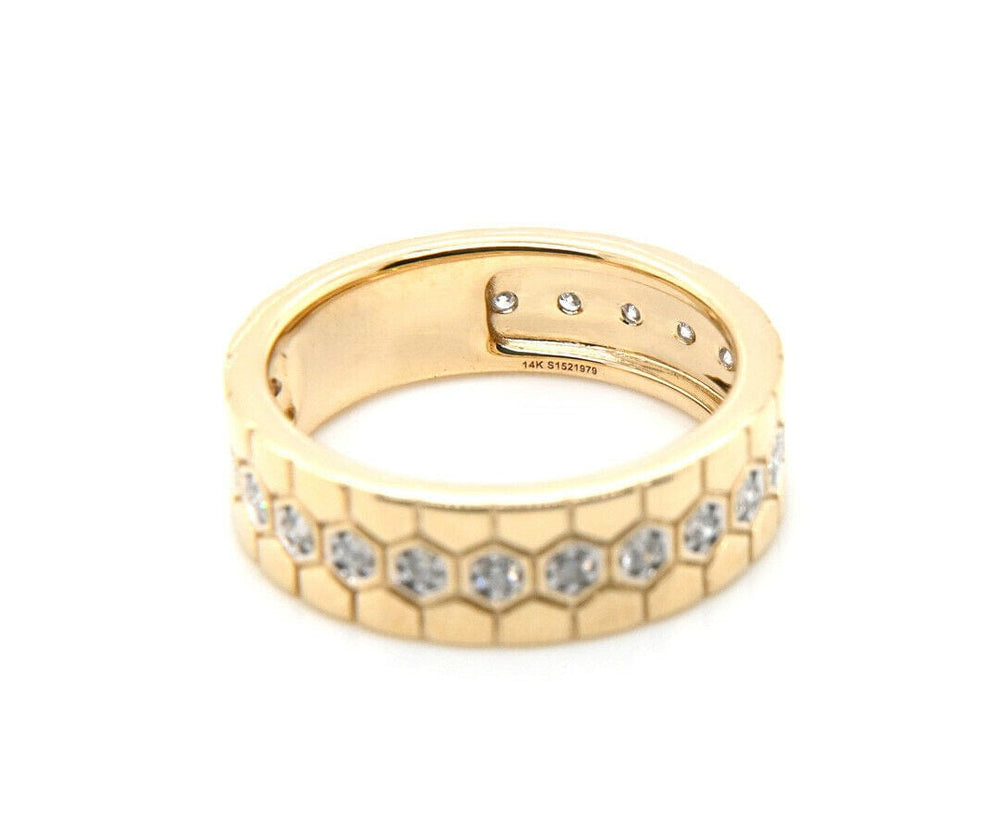 New Gabriel & Co. 0.24ctw Diamond Hexagon Pattern Ring in 14K