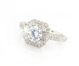 New Gabriel & Co. 0.60ctw Cushion Double Frame Semi Mount Ring in 14K