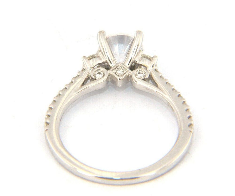 New Gabriel & Co. Diamond Three Stone Semi Mount Ring in 14K