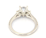 New Gabriel & Co. Diamond Three Stone Semi Mount Ring in 14K