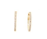 New 1.00ctw Round Diamond Inside Out Hoop Earrings in 14K