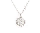New 1.50ctw Round Diamond Cluster Starburst Pendant Necklace in 18K