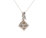 0.65ctw Round and Princess Cut Invisible Set Frame Pendant Necklace in 18K