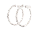 New 2.74ctw Diamond Inside Out Hoop Earrings in 14K