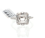 New 0.50ctw Round and Baguette Frame Semi Mount Ring in 14K