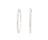 New 2.74ctw Diamond Inside Out Hoop Earrings in 14K