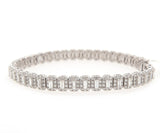 New 4.87ctw Baguette and Round Diamond Tennis Bracelet in 14K