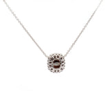 New 1.40ctw Checkerboard Brown Diamond and White Dia Pendant Necklace in 14K