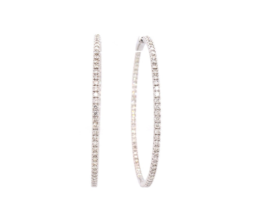 New 2.75ctw Diamond Inside Out Hoop Earrings in 14K