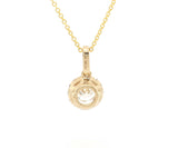New 0.93ctw Round Diamond Halo Pendant Necklace in 14K