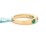 New 0.55ctw Emerald and 0.47ctw Diamond Band Ring in 18K