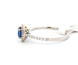 New 0.86ct Round Sapphire and 0.23ctw Diamond Halo Ring in 14K