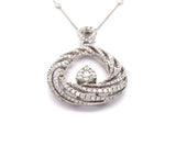 New 1.90ctw Diamond Cluster Swirl Pendant Necklace in 18K