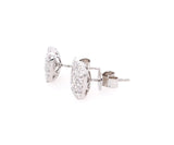 New 1.16ctw Round Diamond Cluster Cushion Shaped Stud Earrings in 14K
