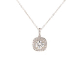 1.65ctw Round Diamond Double Frame Pendant Necklace in 14K