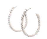 New 1.00ctw Diamond Oval Inside Out Hoop Earrings in 14K