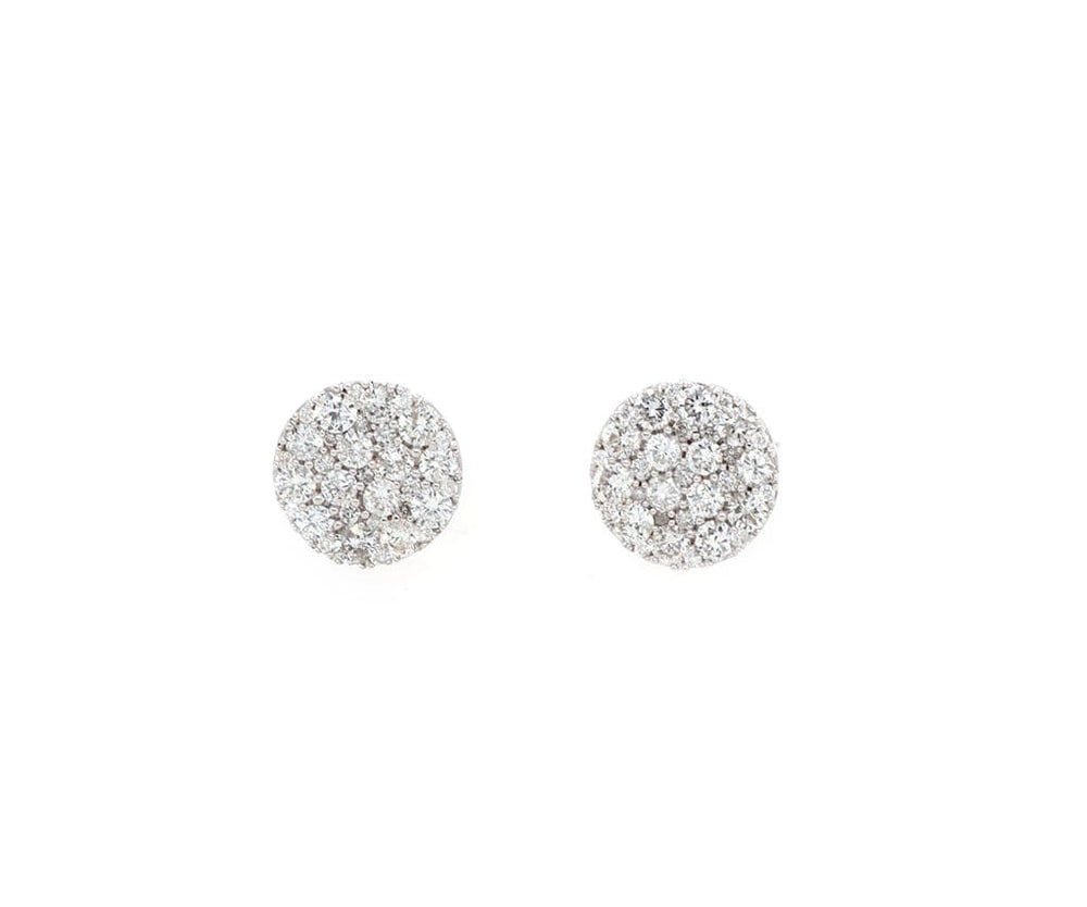 New 1.16ctw Round Diamond Cluster Stud Earrings in 14K