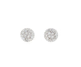 New 1.16ctw Round Diamond Cluster Stud Earrings in 14K