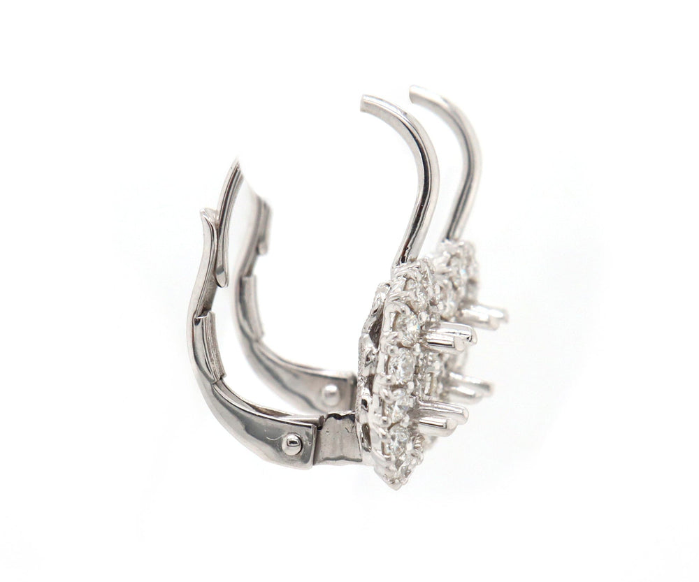 New Gabriel & Co. 0.71ctw Diamond Oval Semi Mount Earrings in 14K