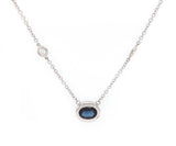 3.00ctw Sapphire and 0.25ctw Diamond Station Necklace in 14K