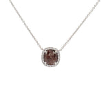 New 1.40ctw Checkerboard Brown Diamond and White Dia Pendant Necklace in 14K
