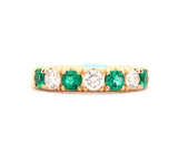 New 0.55ctw Emerald and 0.47ctw Diamond Band Ring in 18K