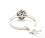 New 0.86ct Round Sapphire and 0.23ctw Diamond Halo Ring in 14K