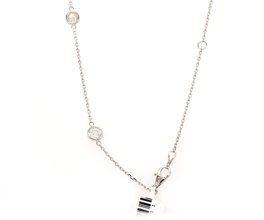 New 2.44ctw Round Diamond By The Yard Station Necklace in 14K