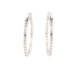 New 2.74ctw Diamond Inside Out Hoop Earrings in 14K