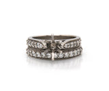 0.85ctw Round Diamond Milgrain Semi Mount Bridal Set in 18K