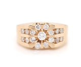 Gents 0.75ctw Diamond Sun Ray Ring in 14K