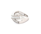 Effy 0.67ctw Baguette and Round Diamond Frame Crossover Ring in 14K