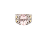 5.0ct Morganite and 0.15ctw Diamond Two Tone Filigree Ring in 14K
