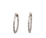 New 0.68ctw Round Diamond Inside Out Hoop Earrings in 14K