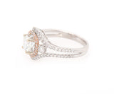 1.51ctw Round Diamond Double Frame Engagement Ring in 14K