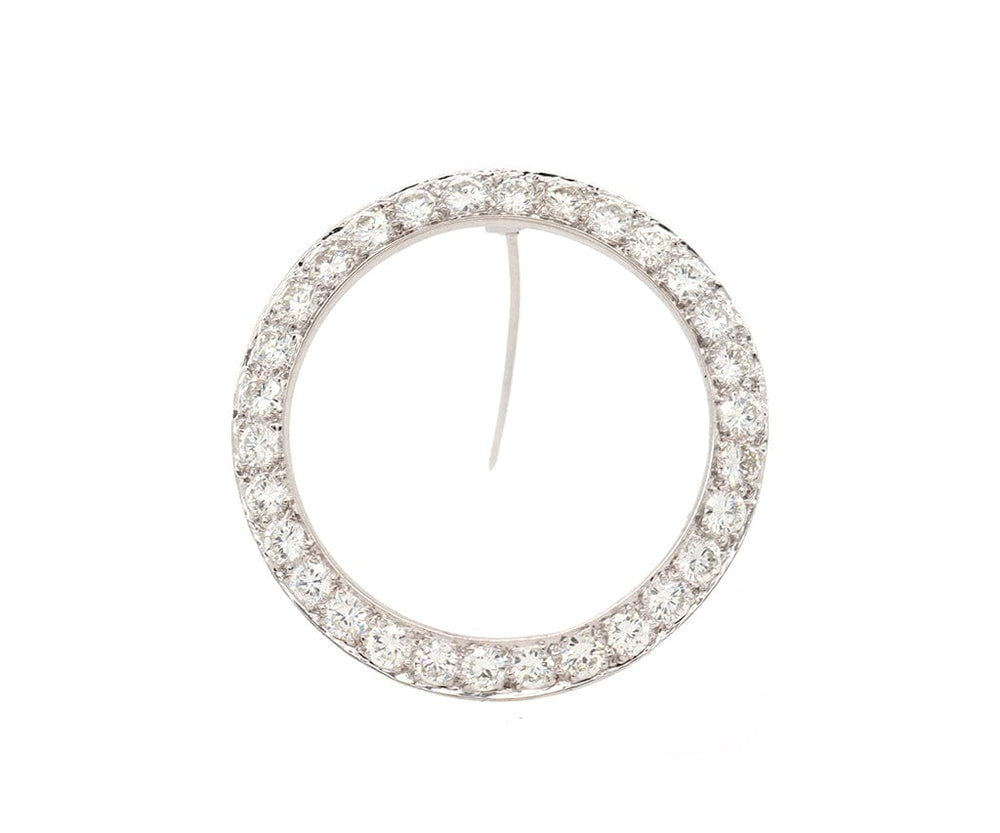 3.00ctw Round Diamond Circle Brooch in Platinum