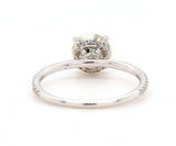 1.45ctw Round Diamond Under Halo Straight Engagement Ring in 18K