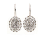 New Gabriel & Co. 0.71ctw Diamond Oval Semi Mount Earrings in 14K