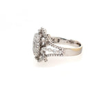 1.47ctw Diamond Cluster Swirl Frame Ring in 18K