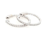 New 0.68ctw Round Diamond Inside Out Hoop Earrings in 14K