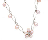 Iridesse Pink Pearl Flower Necklace in 18K W/ Box